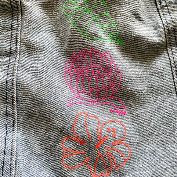 NWT! Special Edition Bouquet Denim Tote by Twiggy Hawaii - Picture 4 of 4